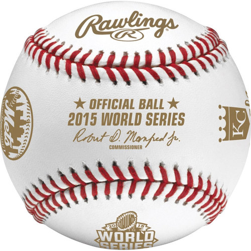 Rawlings 2015 World Series Official Baseball Mets and Royals in Display Cube - WSBB15DL-R