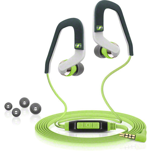 Sennheiser MX 686i Sports Earbud Headphones w/ Controls for Apple iOS (Green/Grey)