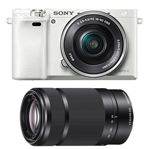 Sony Alpha a6000 Mirrorless Camera w/ 16-50mm & 55-210mm Power Zoom Lenses