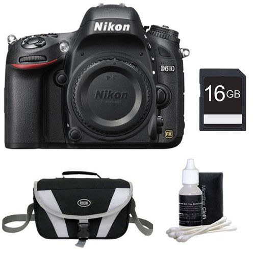 Nikon D610 FX-format 24.3 MP 1080p video Digital SLR Camera Body Only Kit