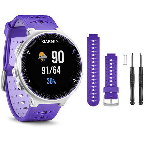 Garmin Forerunner 230 GPS Running Watch, Purple Strike - Purple Watch Band Bundle