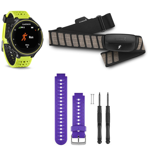Garmin Forerunner 230 GPS Running Watch with Heart Rate Monitor - Purple Band Bundle