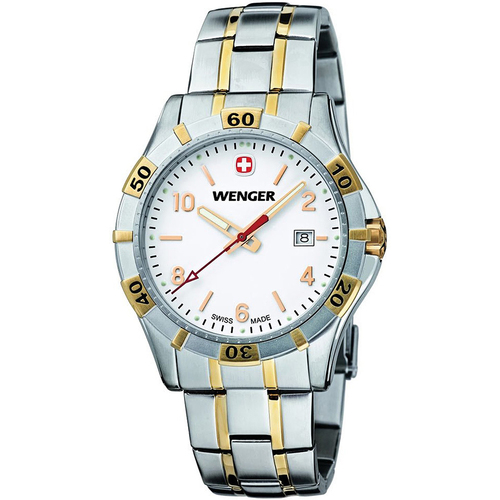 Wenger Men's Platoon Analog Watch - White Dial/Bi-Color Stainless - OPEN BOX