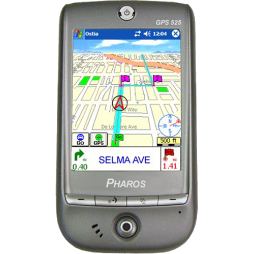 Pharos Traveler GPS 525 handheld GPS rec. w/ WiFi, Bluetooth & Windows Mob 5.0 OPEN BOX