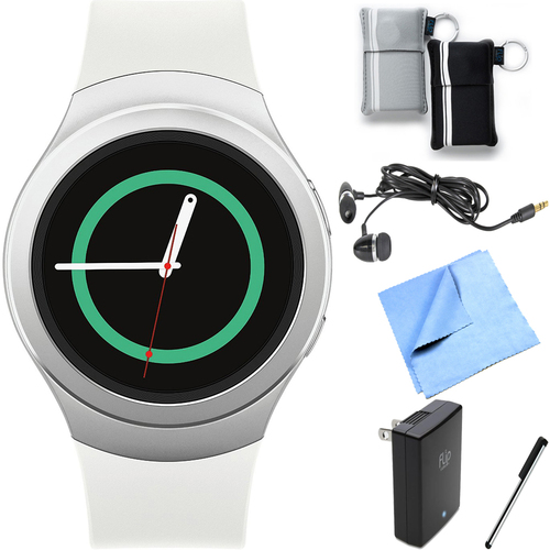 Samsung Gear S2 Smartwatch for Android Phones (Silver/White) Essentials Bundle