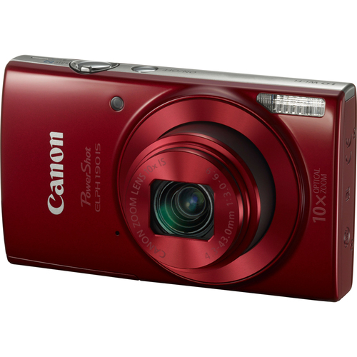 Canon PowerShot ELPH 190 IS Digital Camera with 10x Optical Zoom and Wi-Fi - Red