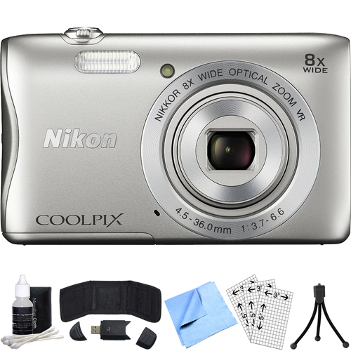 Nikon COOLPIX S3700 20.1MP Digital Camera w/ 8x Optical Zoom Lens Refurbished Bundle