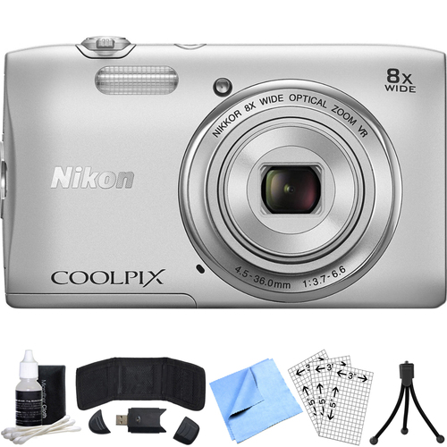 Nikon COOLPIX S3600 20.1MP Digital Camera with 8X Optical Zoom Refurbished Bundle