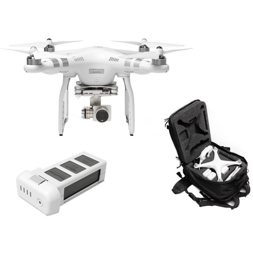 DJI Phantom 3 Advanced Quadcopter Drone Bundle w/ Backpack, Extra Battery, and More