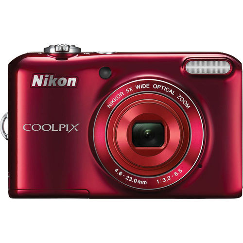 Nikon COOLPIX L30 20.1 MP Digital Camera with 5x Zoom Lens (Red) Factory Refurbished