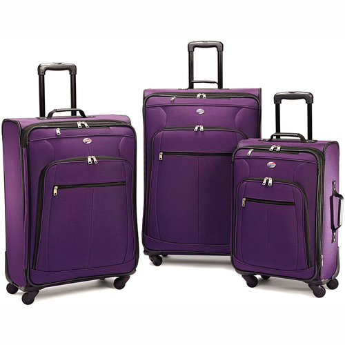 American Tourister Pop Plus Lightweight 3 Piece Spinner Luggage Set (Purple) - 64590-1717