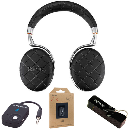 Parrot Zik 3 Wireless Noise Cancelling Bluetooth Headphones over-stiched Mobile Bundle