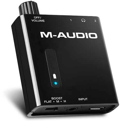 M-Audio Bass Traveler Portable Headphone Amplifier with Dual Outputs & 2-Level Boost
