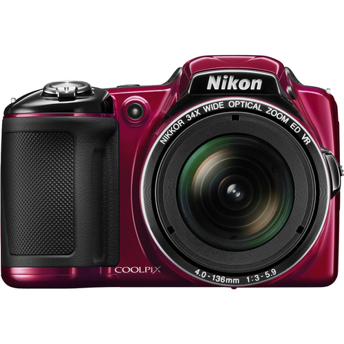 Nikon COOLPIX L830 16MP 34x Opt Zoom Digital Camera (Red) Factory Refurbished