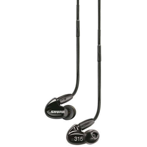 Shure SE315 Sound Isolating Earphones w/ HD MicroDriver & Tuned BassPort (Black)
