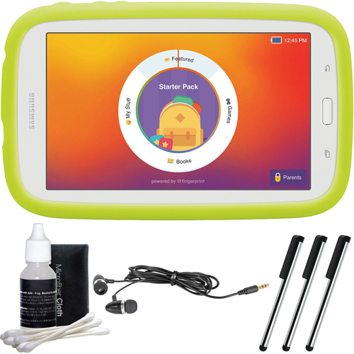 Samsung Kids Tab E Lite 7.0` 8GB (Wi-Fi) White with Bumper Case Accessory Bundle