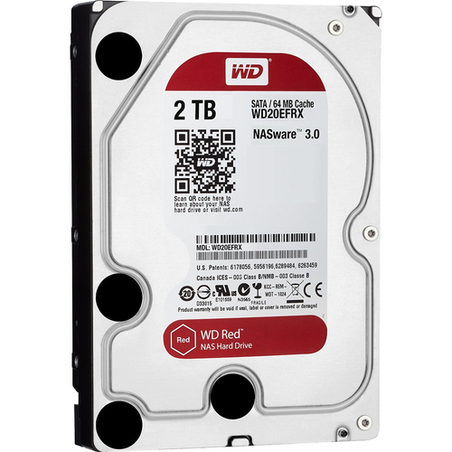 Western Digital WD20EFRX 2TB 3.5` Internal NAS Hard Disk Drive - 5400 RPM SATA III 64MB (Red)