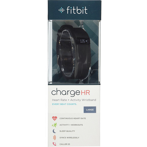 Fitbit Charge HR Wireless Activity Wristband, Black, Large - OPEN BOX