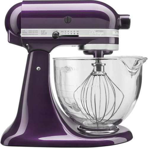 KitchenAid Artisan Series 5-Quart Stand Mixer in Plumberry with Glass Bowl