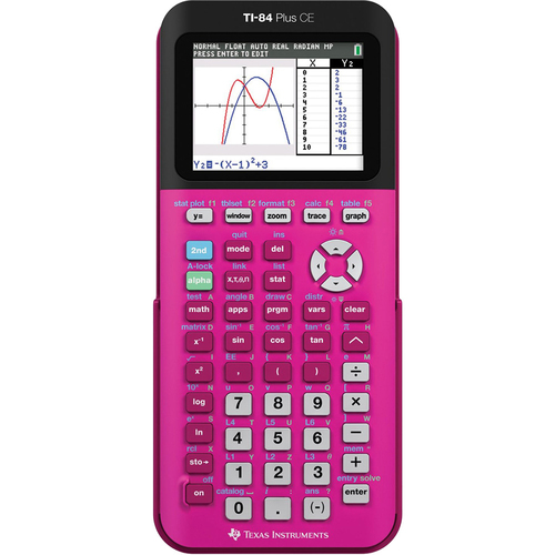Texas Instruments Plus CE Graphing Calculator in Positively Pink - 84PLCE/TBL/1L1/P