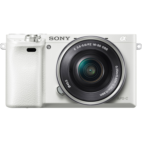 Sony Alpha a6000 White Interchangeable Lens Camera with 16-50mm Power Zoom Lens