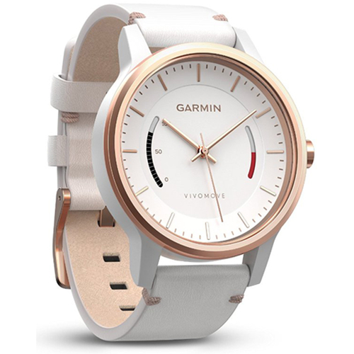 Garmin Vivomove Classic Activity Tracker - Rose Gold -Tone with Leather Band