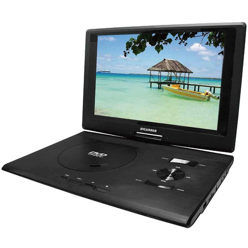 Sylvania 13.3` Swivel Screen Portable DVD Player w/ USB/SD Card Reader (Black) - SDVD1332