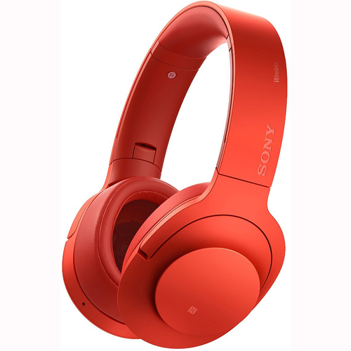 Sony MDR100 h.Ear on Wireless NC On-Ear Bluetooth Headphones w/ NFC - Cinnabar Red