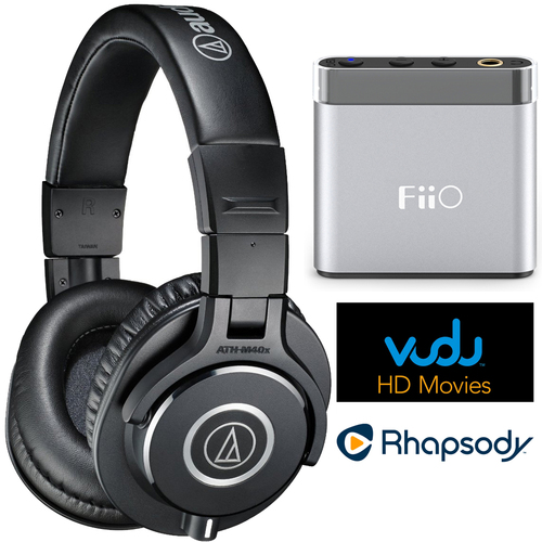 Audio-Technica ATH-M40x Pro Headphones w/ FiiO A1 Amplifier + $30 to Vudu & 3 Months Rhapsody