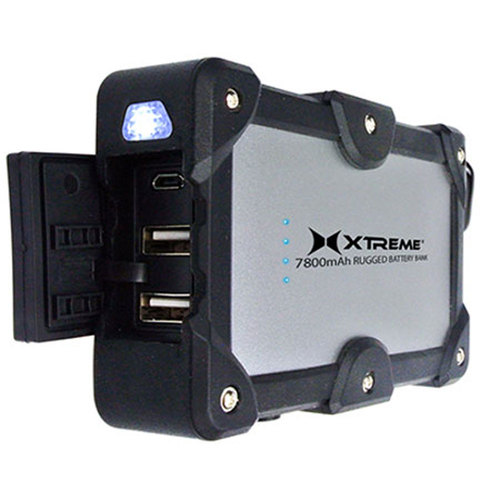 Xtreme 2.4Amp Dual Port Weatherproof Power Bank Charger 7800mAh (Black)