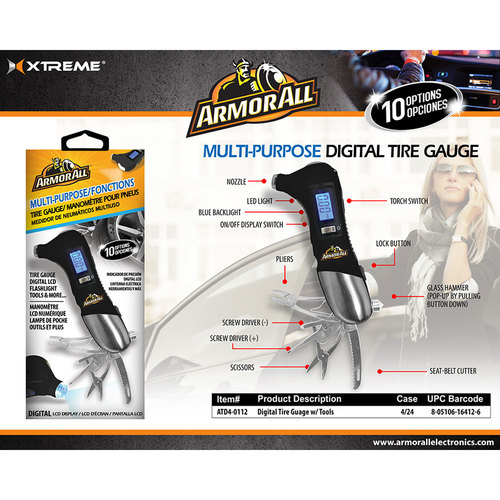 ArmorAll Digital Tire Gauge With Tools