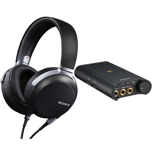 Sony High-Resolution Professional Stereo Headphones Black w/ Sony Headphone Amplifier