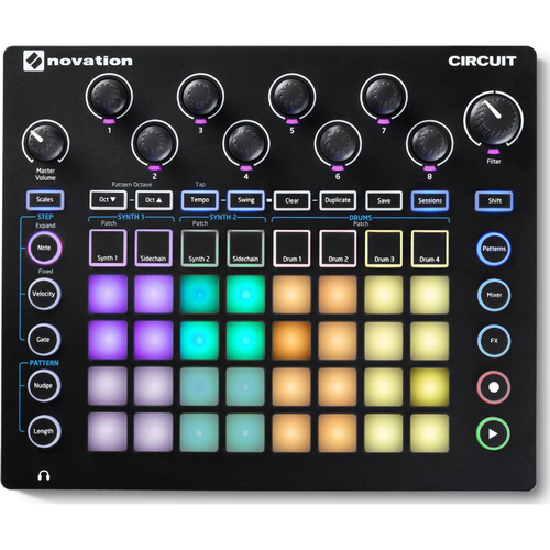 Novation Circuit Groove Box w/ Sample Import: 2-Part Synth, 4-Part Drum Machine and Seque