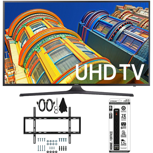Samsung UN40KU6300 - 40-Inch 4K UHD HDR LED Smart TV KU6300 Slim Flat Wall Mount Bundle