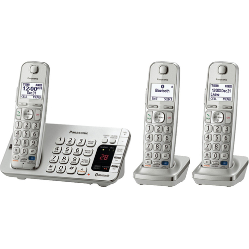 Panasonic KX-TGE273S Link2Cell Bluetooth Enabled Phone w/3 Handset/Base Keypad - OPEN BOX