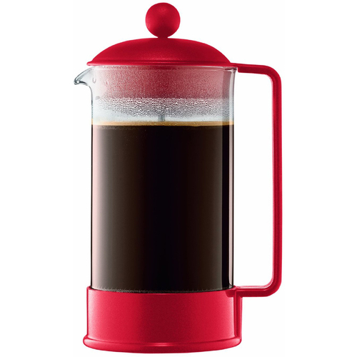 Bodum Brazil 8 Cup French Press Coffee Maker 34 oz Glass Carafe - Red - OPEN BOX