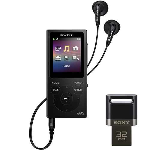 Sony 4GB Walkman Digital Music MP3 Audio Player - Black w/ Sony 32GB  Flash Drive