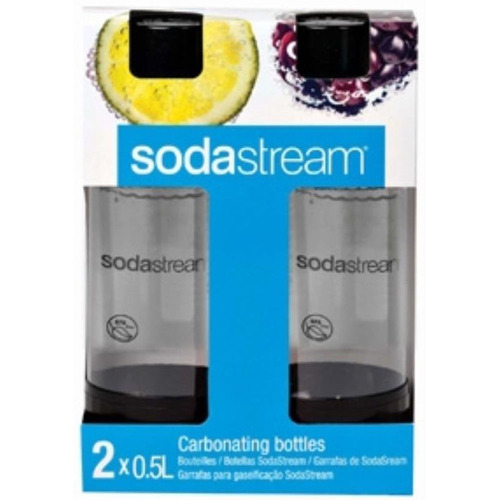 SodaStream 0.5 Liter Carbonating Bottles, Black 1048220010 (Twinpack)