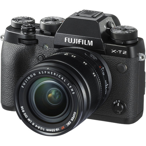 Fujifilm X-T2 24.3MP 4K Video OLED Viewfinder Mirrorless Digital Camera with 18-55mm Lens