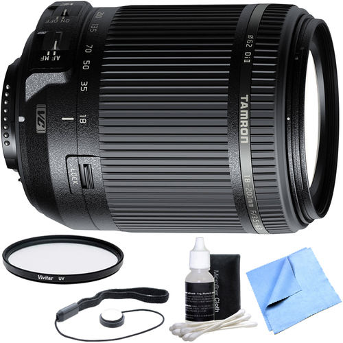 Tamron 18-200mm Di II VC All-In-One Zoom Lens for Nikon Mount w/ UV Filter Bundle