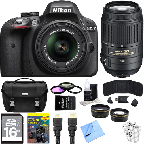 Nikon D3300 24.2 MP DX-format Digital SLR Ultimate 4 Lens Experience