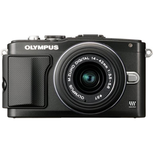 Olympus E-PL5 Mirrorless 16MP Digital Camera w/ FL-LM1 Flash & 14-42mm Lens Black REFURB