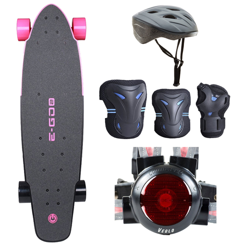Yuneec E-GO 2 Electric Skateboard - Hot Pink with Safe Skater Bundle