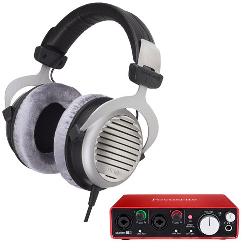 BeyerDynamic DT 990 Premium Headphones 250 OHM w/ Focusrite 2i2 USB Audio Interface