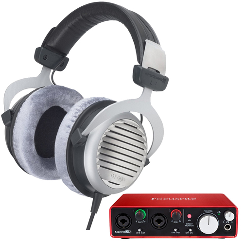 BeyerDynamic DT 990 Premium Headphones 32 OHM w/ Focusrite 2i2 USB Audio Interface