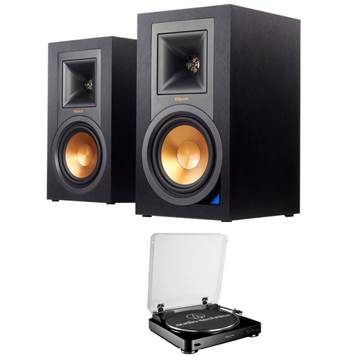 Klipsch Powered Monitor Speakers with Bluetooth (Pair) R-15PM w/ Stereo Turntable System
