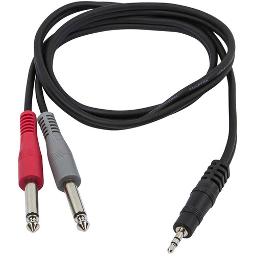 Monoprice 1/8` TRS Male to Two 1/4` TS Male Cable, 3 Feet (601040)