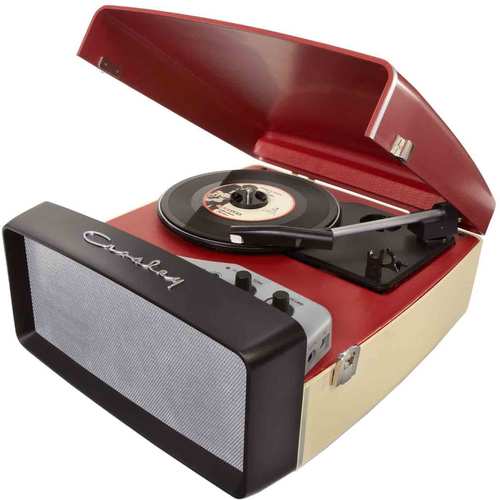Crosley Collegiate Portable USB Turntable with Built-In Speakers CR6010A-RE (Red)