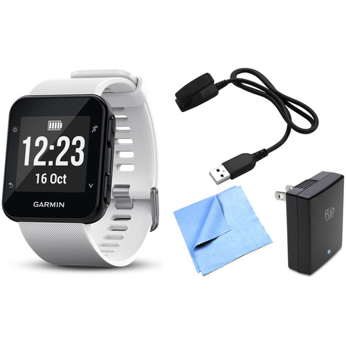 Garmin Forerunner 35 GPS Running Watch & Activity Tracker w/ Accessories Bundle - White