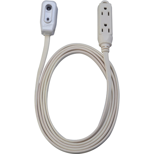 Coleman Cable FireShield 8' Extension Cord in White with Advanced Safety LCDI - 418128800